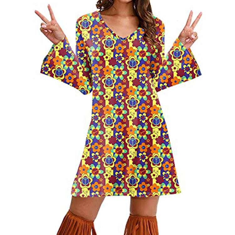 Women’s Hippie Print Dress