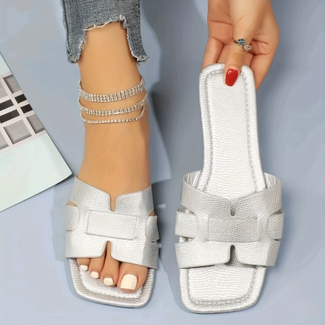 Women’s Square Toe Flat Sandals.