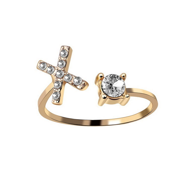 Women's Adjustable Initial Letter Ring