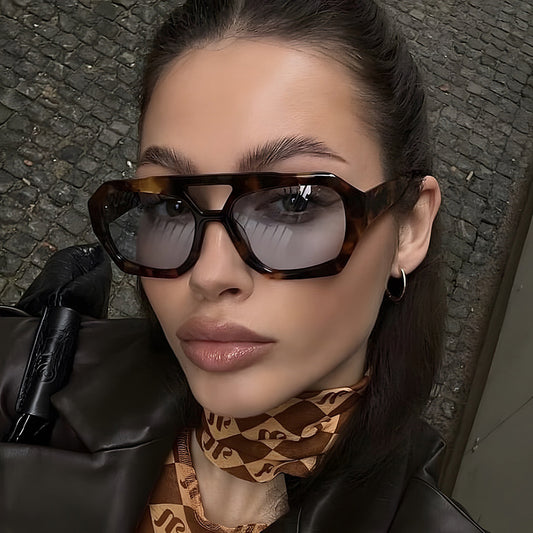 LuxeShade™ Oversized Leopard Sunglasses