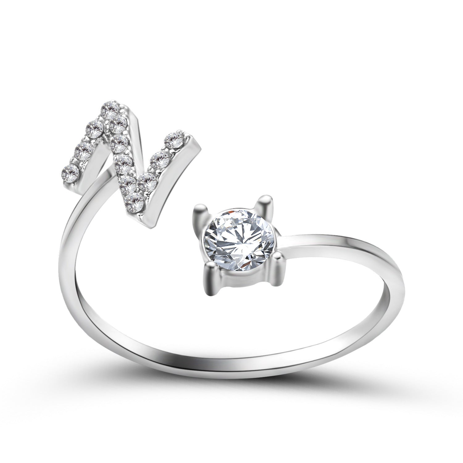 Women's Adjustable Initial Letter Ring