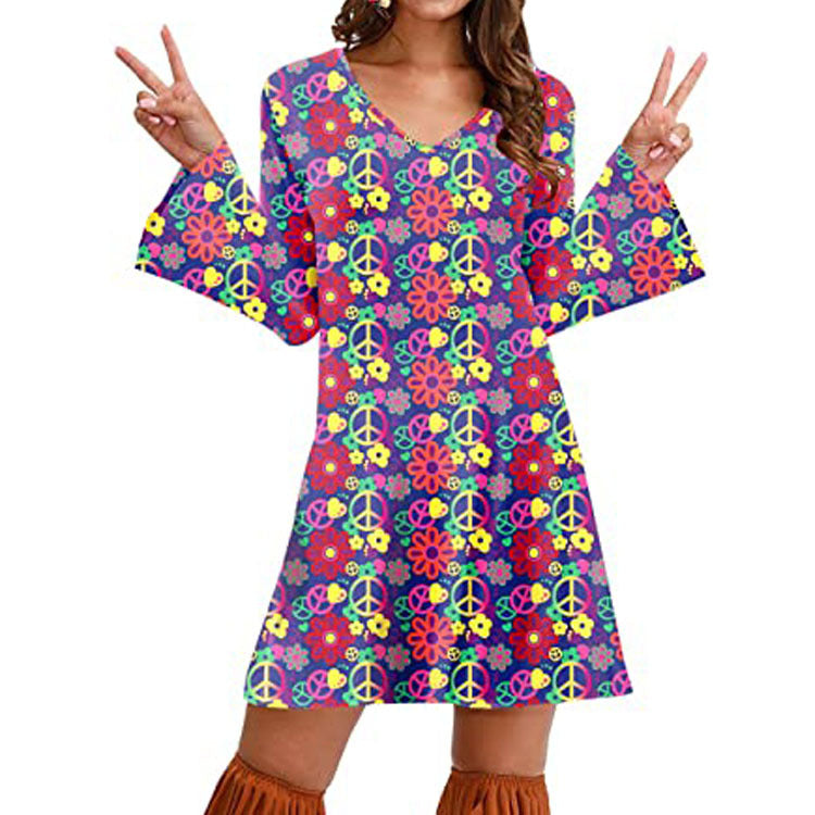 Women’s Hippie Print Dress