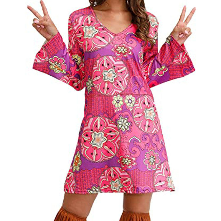 Women’s Hippie Print Dress