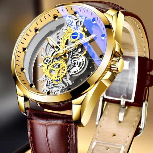 Men’s Gold Skeleton Watch